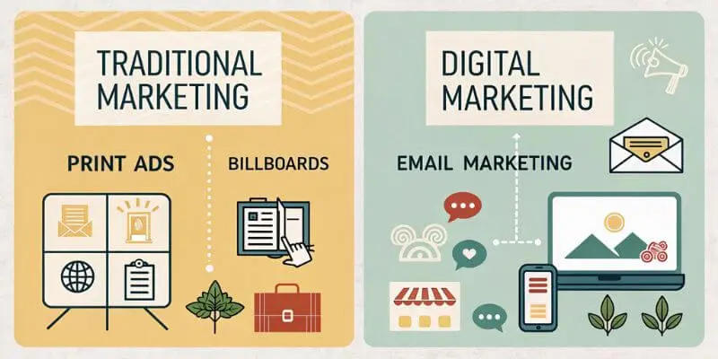 Traditional marketing vs. Digital marketing practices